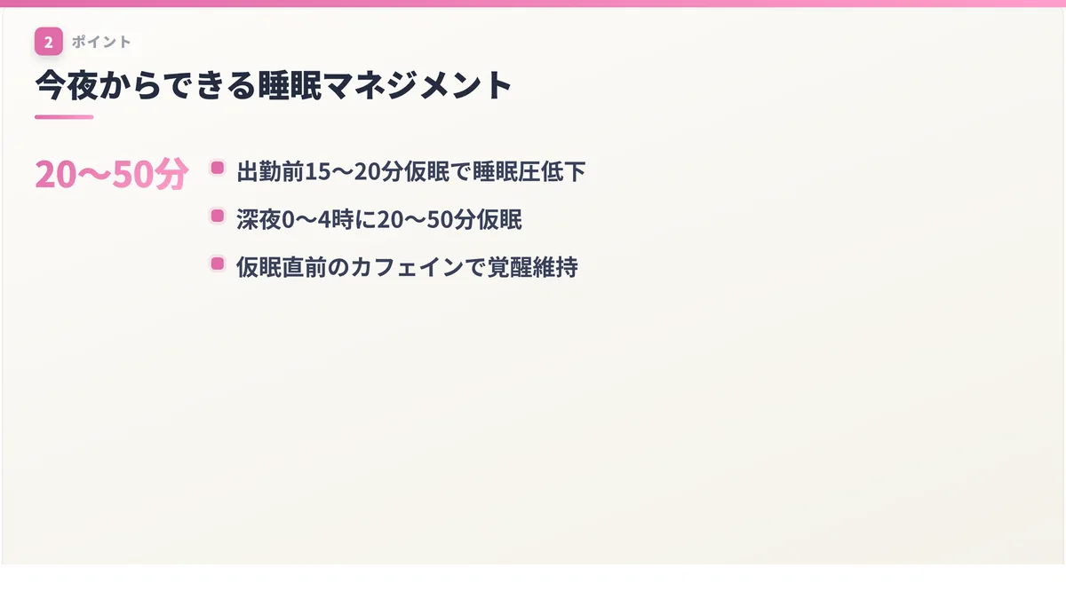 今夜からできる睡眠マネジメント