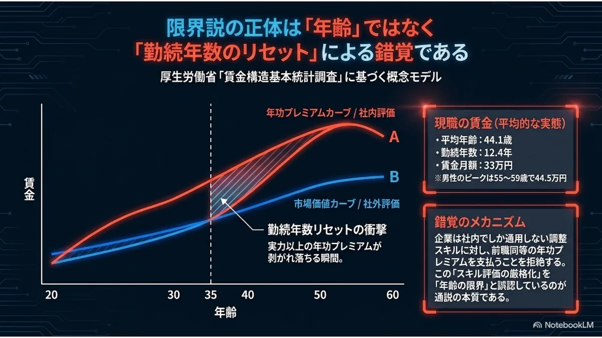 限界説の正体は「年齢」ではなく「勤続年数のリセット」による錯覚である