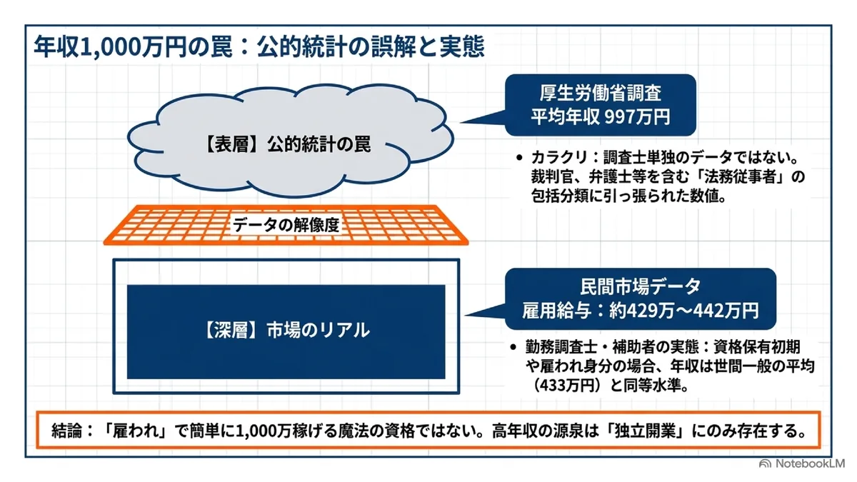 年収1,000万円の罠：公的統計の誤解と実態