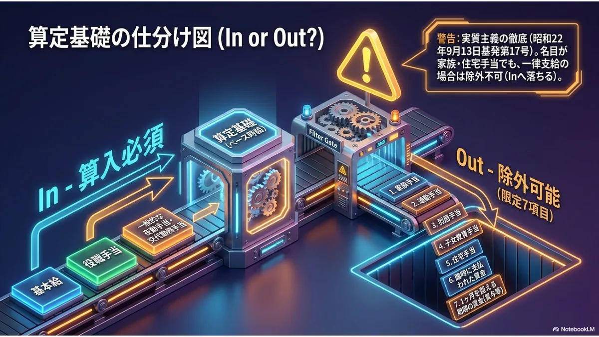 算定基礎の仕分け図 (In or Out?)
