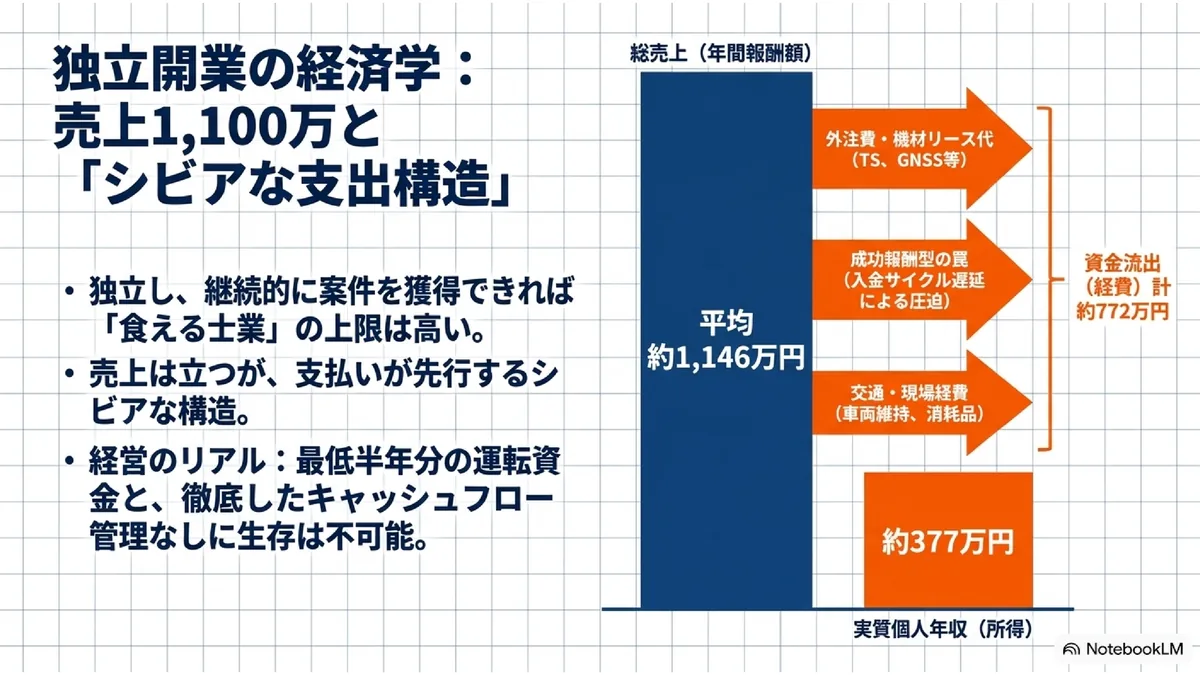 独立開業の経済学：売上1,100万と「シビアな支出構造」