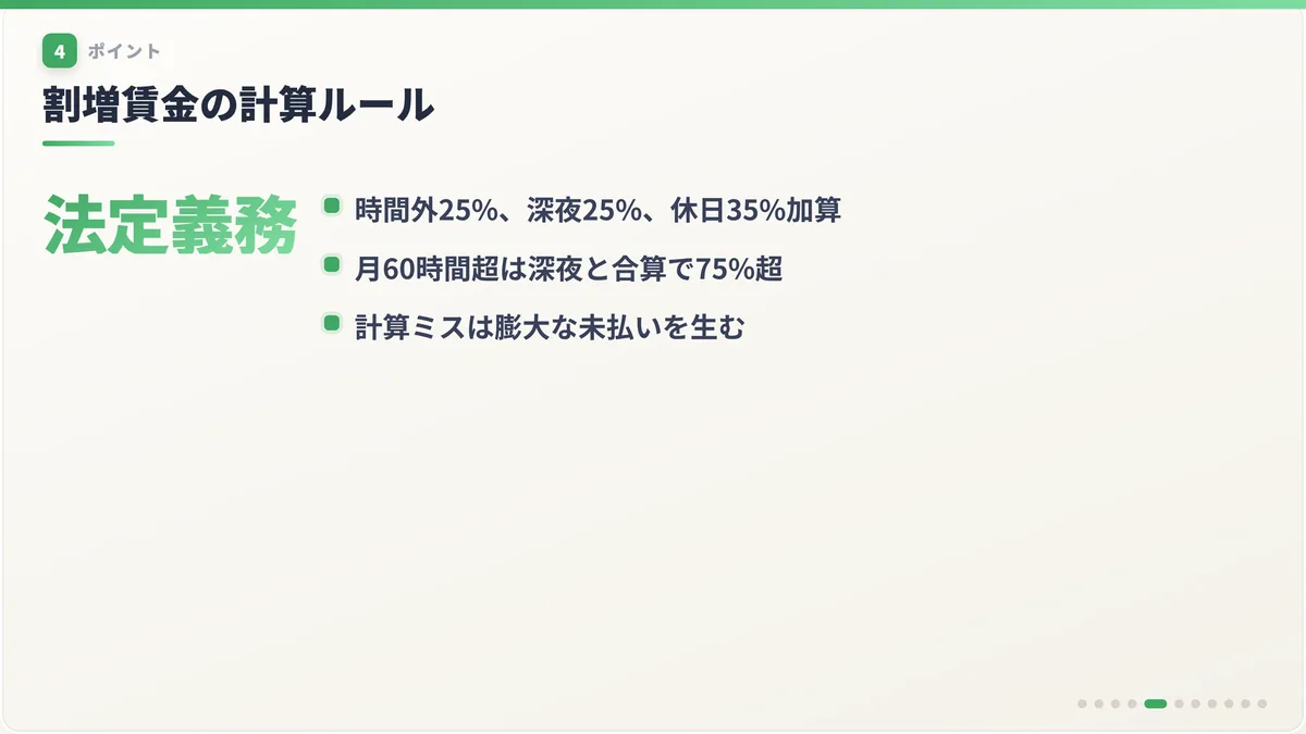 割増賃金の計算ルール