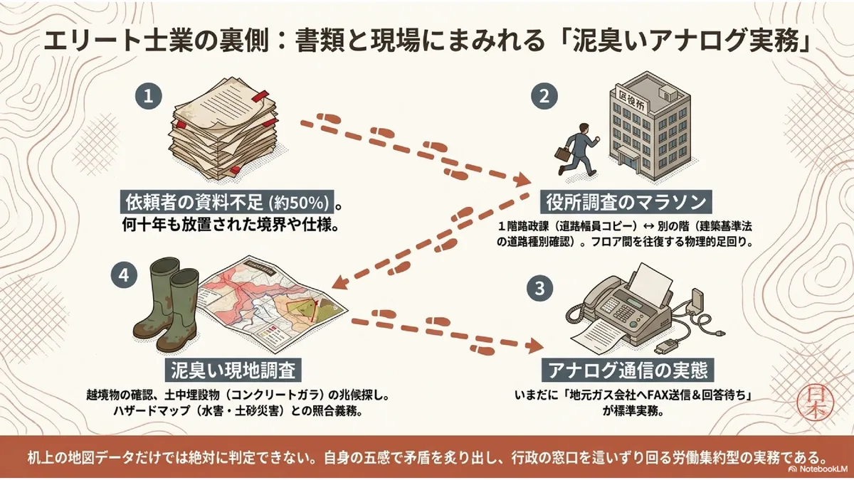 エリート士業の裏側：書類と現場にまみれる「泥臭いアナログ実務」