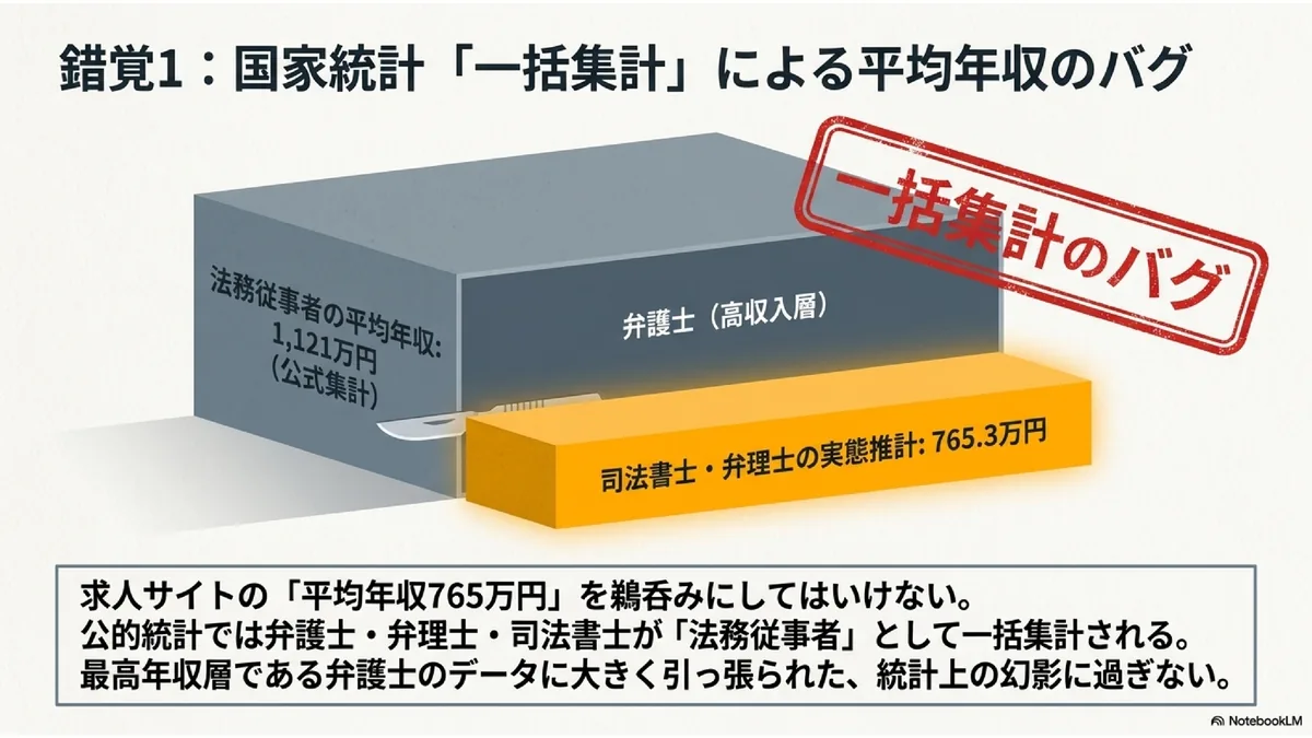 錯覚1：国家統計「一括集計」による平均年収のバグ