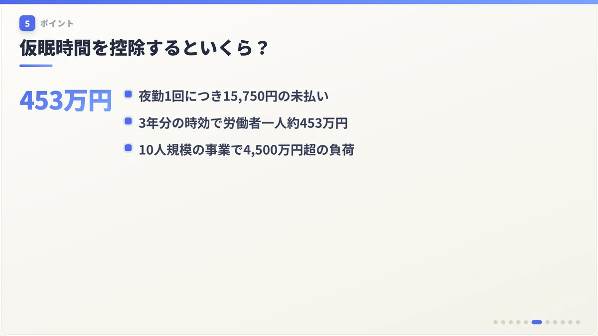 仮眠時間を控除するといくら？