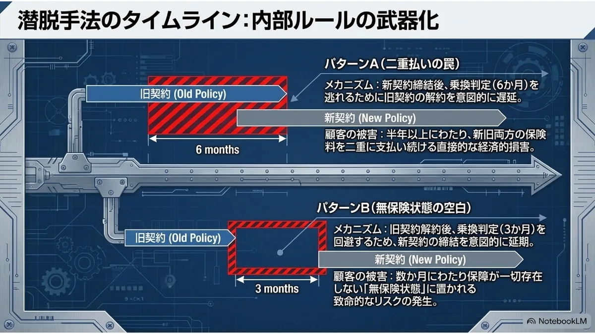 潜脱手法のタイムライン:内部ルールの武器化