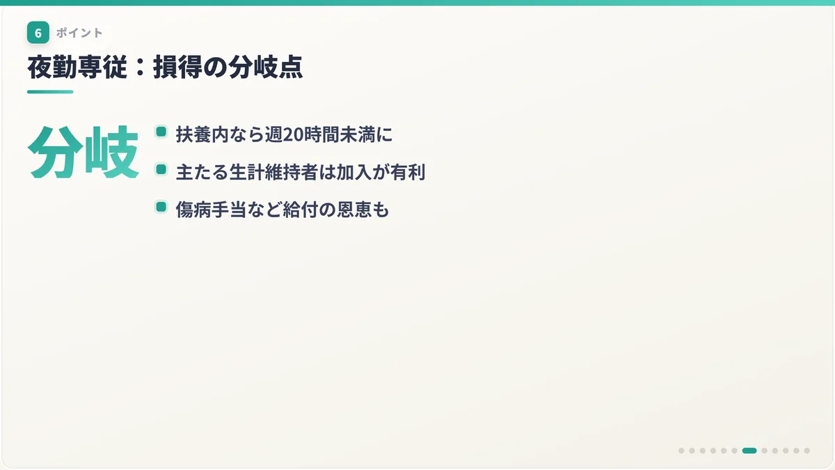 夜勤専従:損得の分岐点