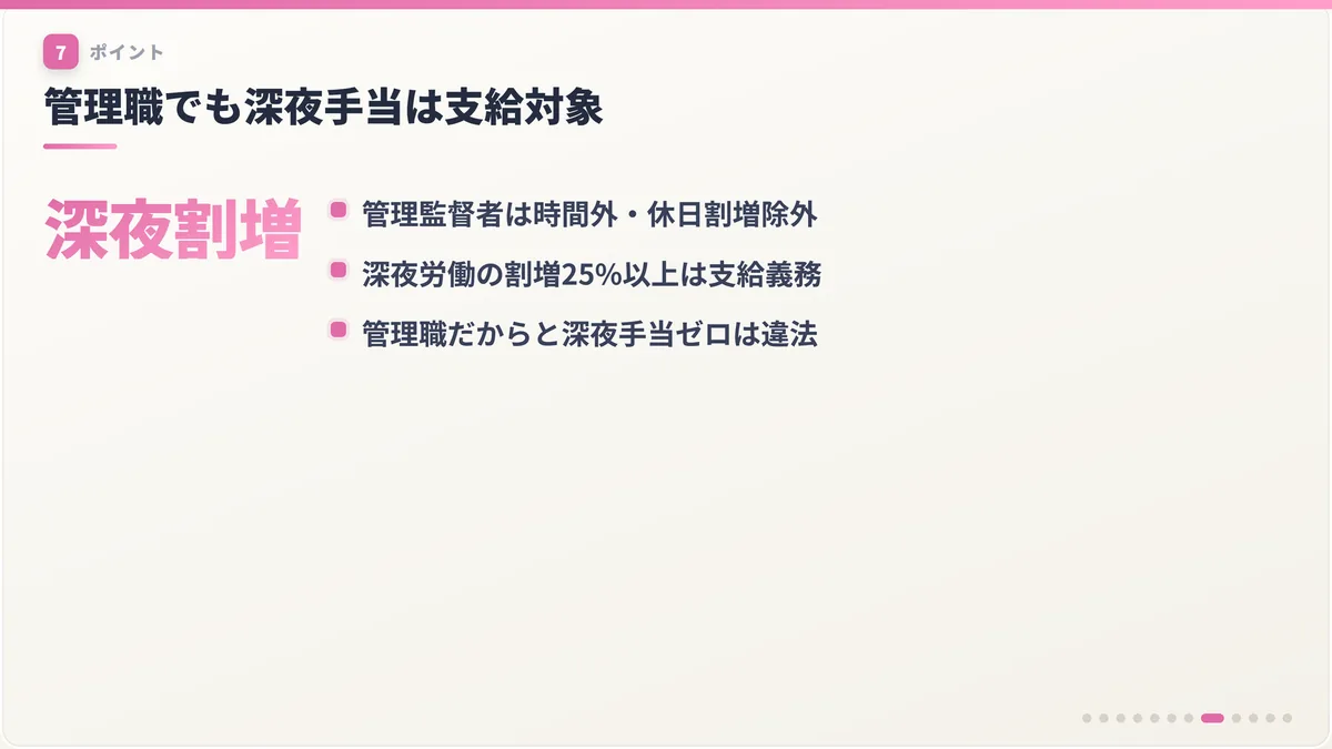管理職でも深夜手当は支給対象