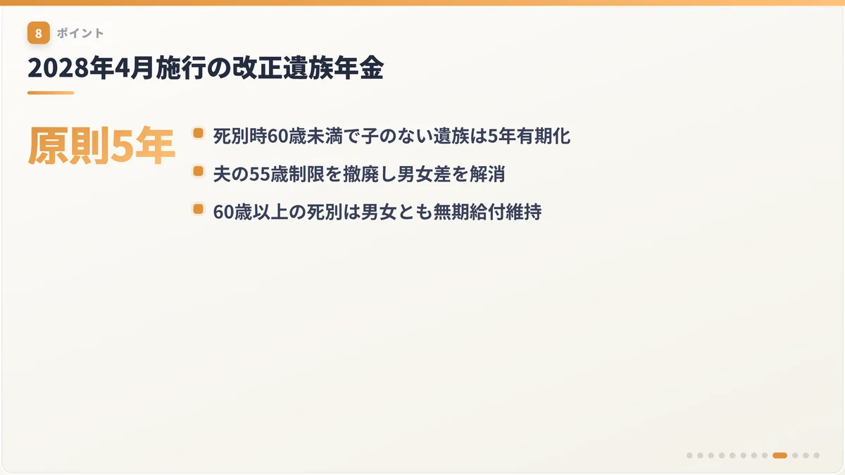 2028年4月施行の改正遺族年金