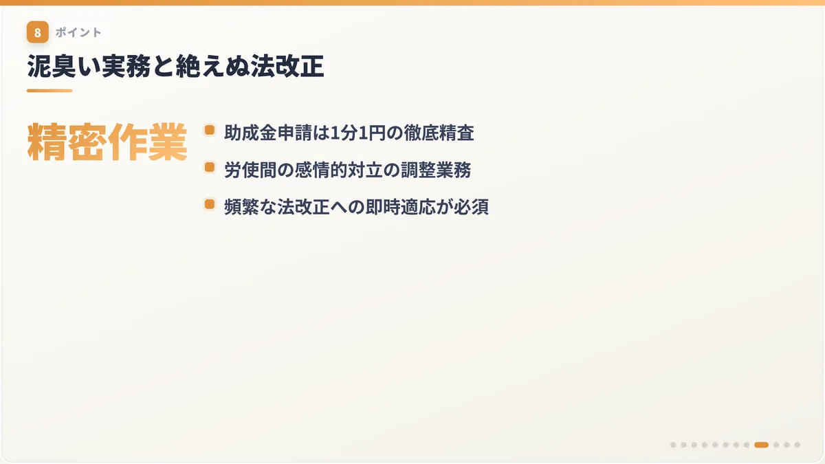 泥臭い実務と絶えぬ法改正