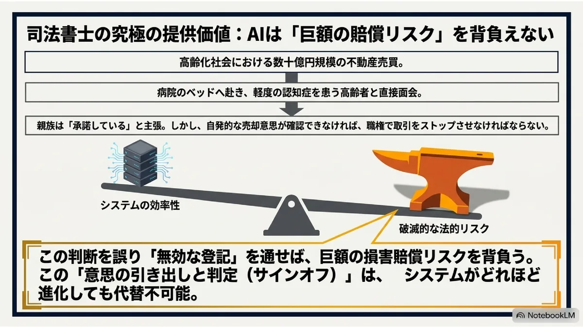 司法書士の究極の提供価値:AIは「巨額の賠償リスク」を背負えない