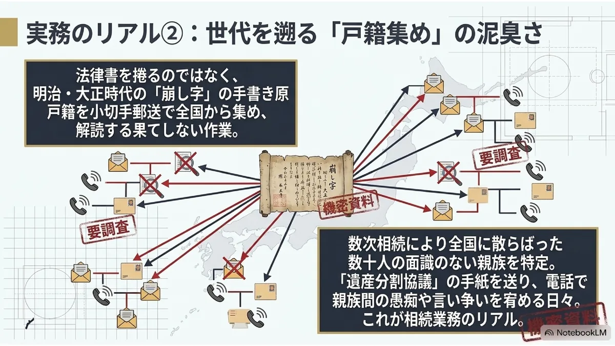 実務のリアル②：世代を遡る「戸籍集め」の泥臭さ
