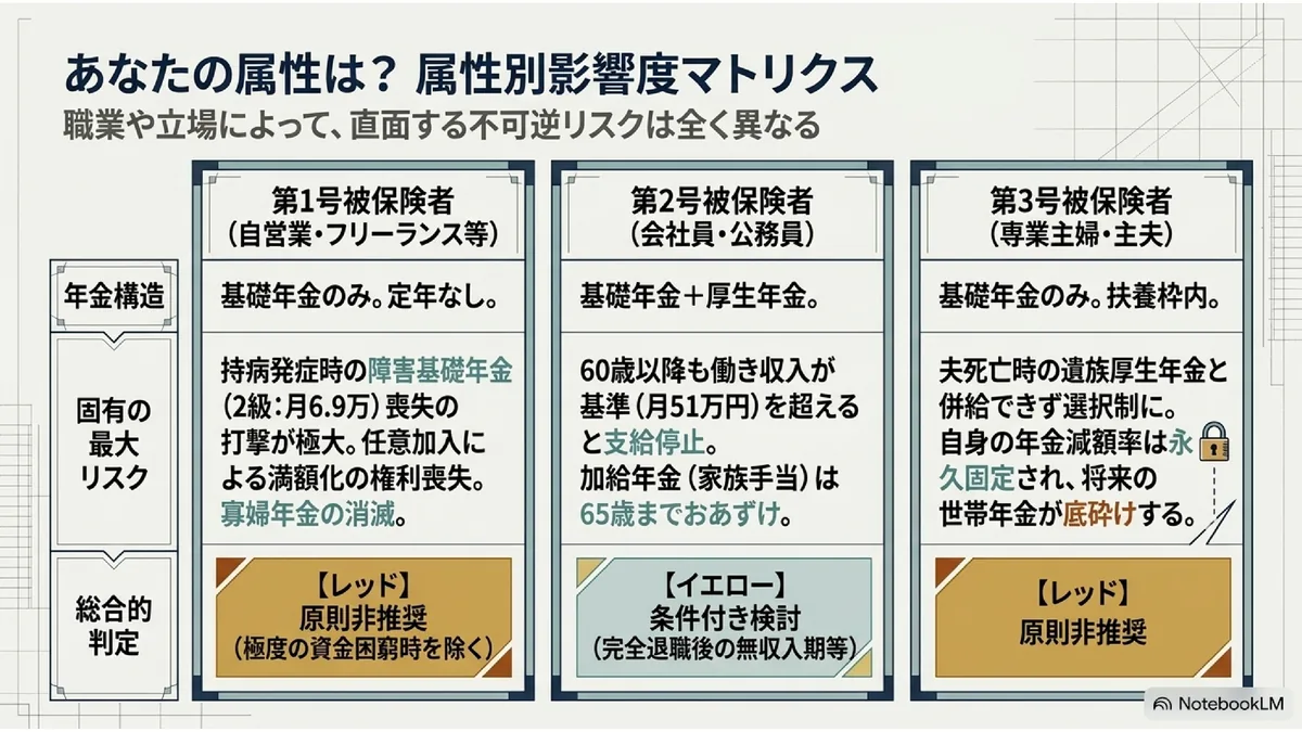 あなたの属性は? 属性別影響度マトリクス