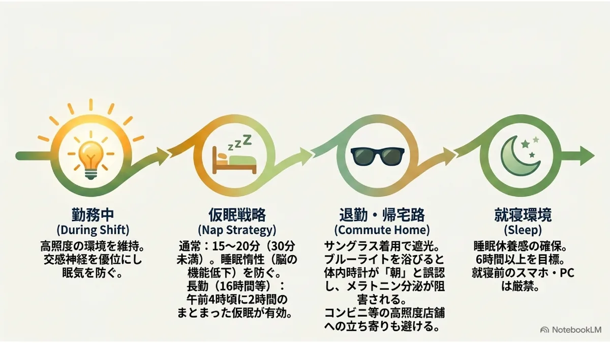 夜勤専従者の健康管理（シフト・休息の工夫）