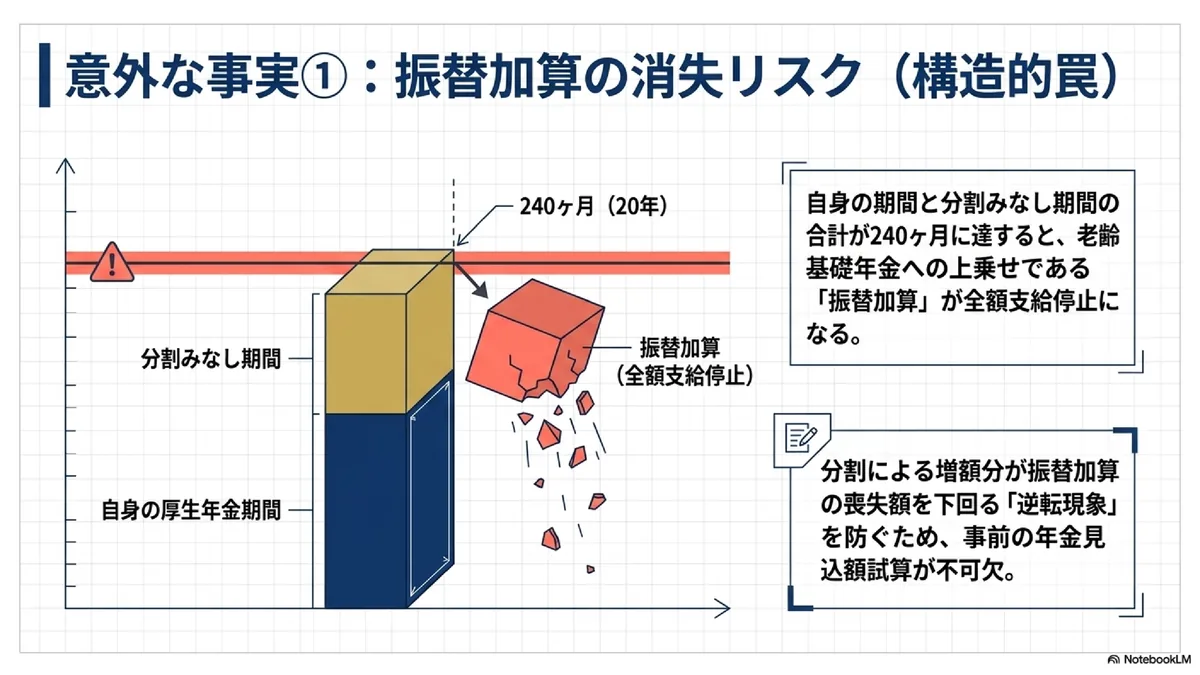 意外な事実①：振替加算の消失リスク（構造的罠）