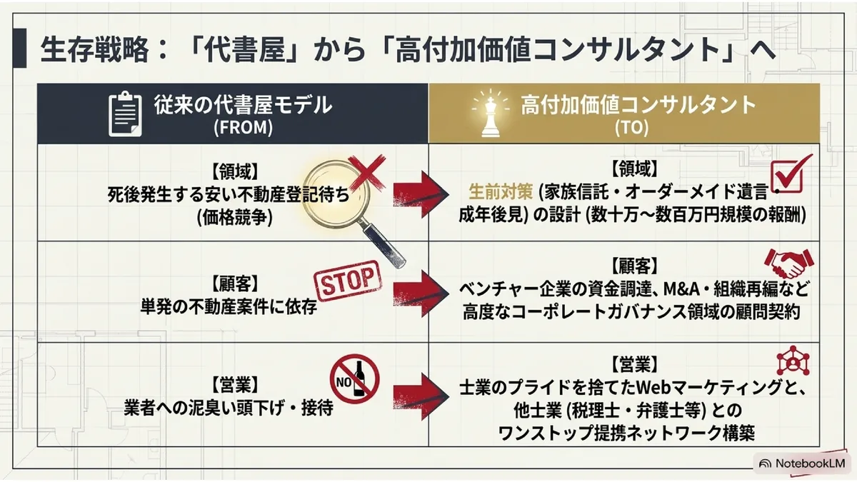 生存戦略：「代書屋」から「高付加価値コンサルタント」へ