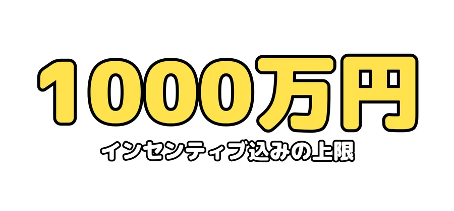 インセンティブ込みの上限：1000万円