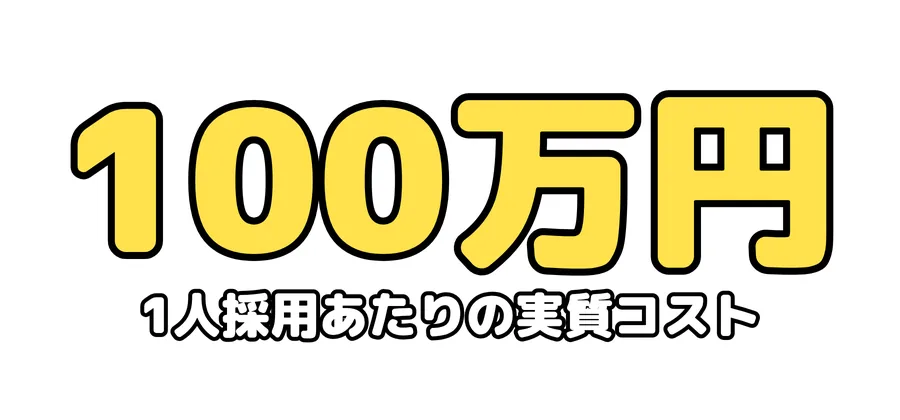 1人採用あたりの実質コスト:100万円